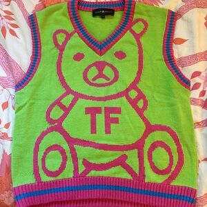 Teddy Fresh Lime and Magenta Bear Vest